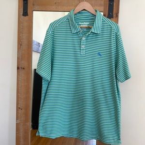 Tommy Bahama Island Zone Striped Polo Shirt Size XL